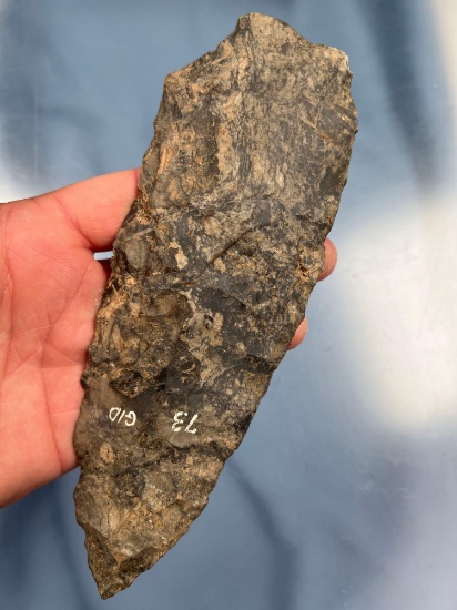 HIGHLIGHT Huge 7 1/2" Mansion Inn Blade, Felsite, Found in Schoharie, New York, Ex: Ken Gleason
