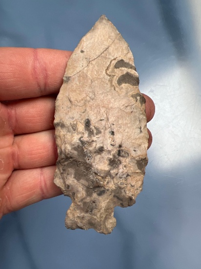 4 1/16" Archaic Stemmed Point, Central/Midwest US, Great Condition, Colorful Chert