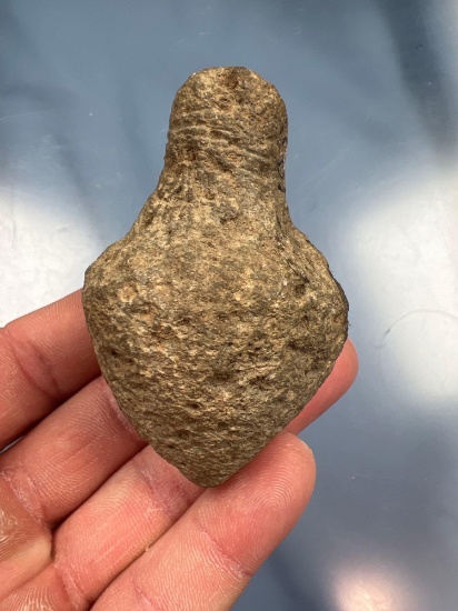 2 3/4" Grooved Plummet, Found in Western New York State, Rare for Area, Incised lines around top
