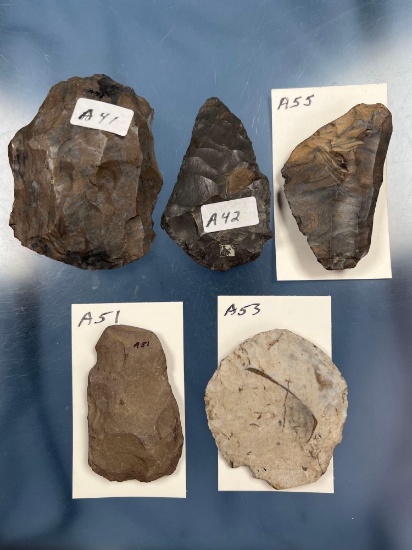 Various Onondaga + Chert Blades, Hand Tools, Knifes, Found in New York, Ex: Whipple Collection