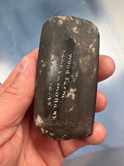 3 1/4" Lamoka Faceted Adze, Found on the Wood Farm on Lamoka Lake, NY, in 1945