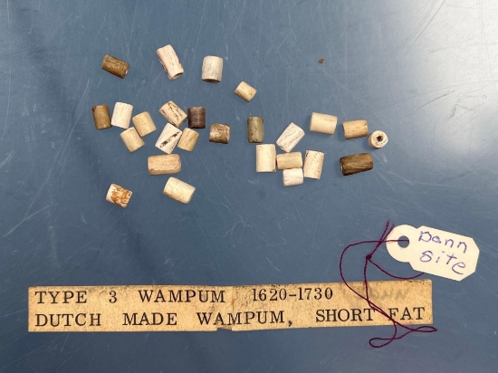 Lot of 26 Wampum Trade Beads, Found on the Dann Site, Near Lima New York