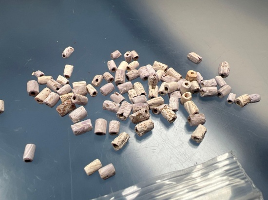 Lot of 75+ PURPLE Iroquoian Wampum Trade Beads, Found on the Dann Site, Near Lima New York