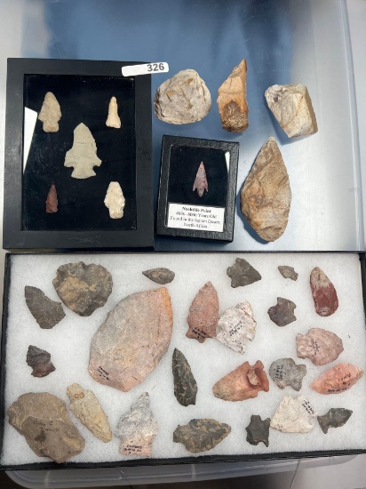 Large lot of Various Midwestern Arrowheads, Many Found in Jefferson Co., Missouri, Largest 5"