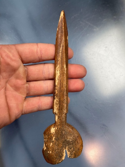Bone/Antler Spoon, Found in a Refuse Pit in Wayne Co., NY, Ex: Frank Robinson, 7" Long