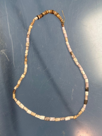 13" Strand Purple, White Wampum + Shell Discs, Found in Madison Co., New York