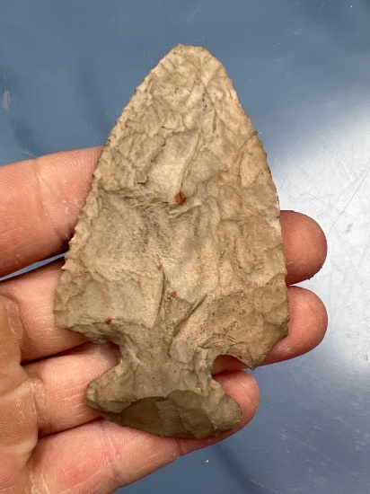 3 1/2" Thebes Point, Chert, Provenance Unspecified, Likely an Ohio/Central States Piece.