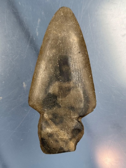 RARE 4 3/8" Ground Slate Arrowhead/Spear, Found in Livingston Co., New York, Ex: Molthrop, Summers