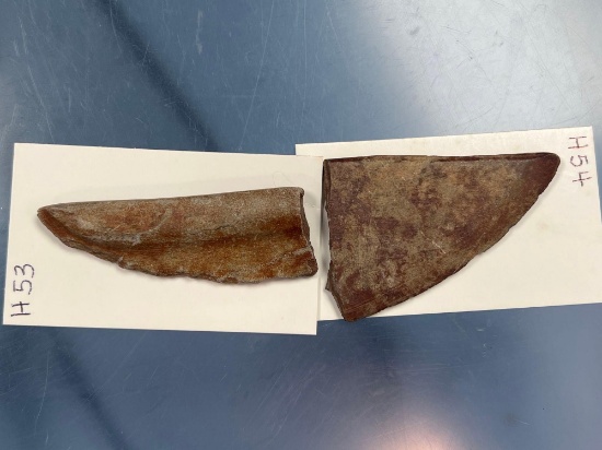 Pair of Semi-Lunar Ulus, Broken, Found in New York, Longest 3 1/4"