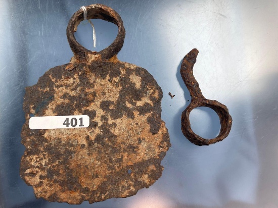 Pair of Hafted Agricultural Tools, Hoes, Contact Period Trade Artifacts, Found on Beal Site, Victor,