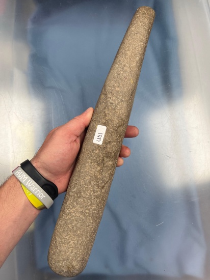 PERFECT 15 3/4" Roller Pestle, Incredible Condition, Found in Wyoming Co., New York