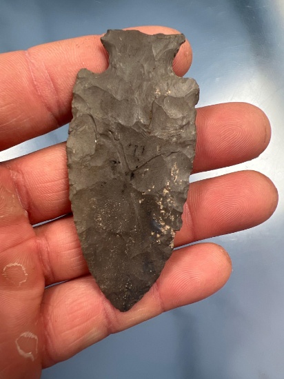 3" THIN Hopewell Point, Cherry Valley Chert, Found in New York State, Very Well-Made