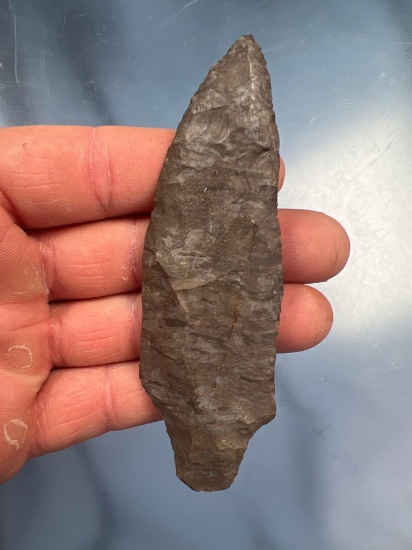 4 1/8" Onondaga Chert Genesee Arrowhead, Found in New York, Well-Made