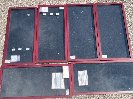 6 Nice Wooden/Glass Display Shadow Boxes, 20" x 10". Used but in Good Condition, NO SHIPPING