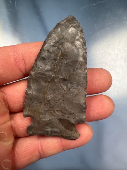 NICE 3 1/16" Corner Notch Brewerton Arrowhead, Onondaga Chert, Found in Livingston Co., New York