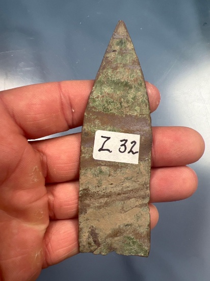 Massive Rolled Brass Triangular Knife/Spear Point, 4 3/16", New York