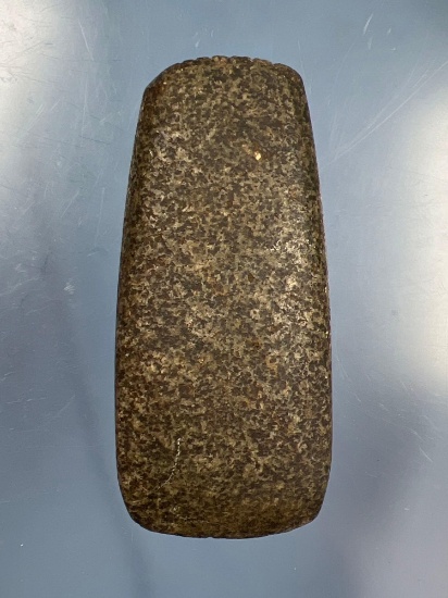 HIGHLIGHT- 3 7/8" Hardstone Celt w/Incising on Poll End, Found in New York, Green Hue to Stone