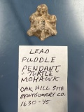RARE Lead Turtle Effigy, Oak Hill Site in Montgomery Co., New York, Mohawk