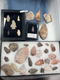 Large lot of Various Midwestern Arrowheads, Many Found in Jefferson Co., Missouri, Largest 5