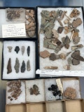 Lot of Organic Site Material, Drills, Iroquoian Trade Brass Scraps, Fossils Found on Boughton Hill