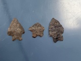 Lot of 3 Fine Bifurcate Points, Lake Erie Styles, Found in New York, Very nice pieces! Longest 1 1/1