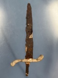 RARE Iron Trade Knife w/Pewter Hilt, 6 1/8