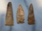 Lot of 3 Esopus Chert Meadowood Points, Thin, Found in New York, Longest 2 3/8