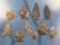 Lot of x10 Onondaga Arrowheads, Found in New York, Longest 2