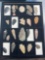 Frame of Various Arrowheads Across The US, Midwest, Northeast, Longest is 4