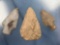 Lot of 3 Adena-Related Arrowheads, Blade, Central States, Longest 3 1/16