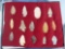 Frame of 14 Arrowheads, Larger, Found Across the US, Midwest, Central States, Longest 3 3/8