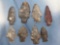 Lot of 8 Chert Genesee Points, Found in New York, Longest 2 3/4