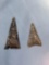 Pair of HIGH QUALITY Iroquoian Triangles, Onondaga + Black Chert, Found in New York, 1 5/8