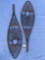 NICE Pair Snow Shoes, Pointed Pickerel Wood Frame, Green Tuffs, 40.75
