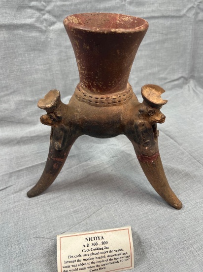 10" Nicoya Coca Cooking Jar, Costa Rica, Pre-Columbian, Indian Artifact, Arrowhead