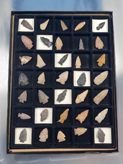 Lot of 35 Various Arrowheads, Central States Points, Ex: Summers, Longest 1 3/4"