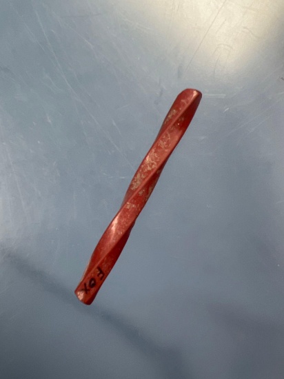 RARE 2" Red Licorice Bead, Iroquoian Trade Bead, Fox Site, New York, Ex: Summers