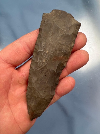 4 3/8" Genesee Arrowhead, Esopus Chert, Snapped Base, Found in Mansfield, PA, Ex: Summers