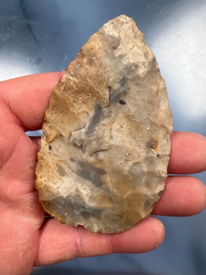 3 1/2" Colorful Flint Adena/Hopewell Blade, Found in Western New York, Ex: Charlie Wray.