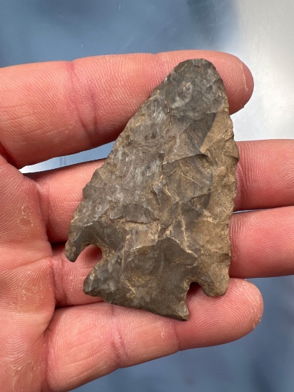 2 1/2" Corner Notch Onondaga Chert Point, Arrowhead, Found in New York