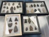 Lot of 4 Cases Arrowheads, 38 Total, Found in New York State, Longest 2