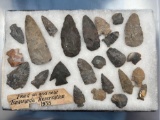 Lot of 24 Nice Points/Arrowheads/Tools, Found near Tonawanda in 1935, New York Finds