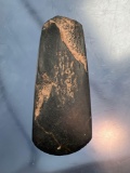 Fantastic Highly Polished Black Slate Humped Adze/Celt, Found in New York, Lamoka Lake