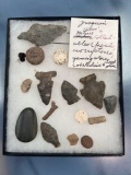 Lot of Various Artifacts, Iroquoian, Woodland, Found on Fox Site, New York. Longest