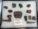 Lot of Iroquoian Pottery Vessel Pieces and Pipe sections/Bowls, Found in Jefferson Co., New York
