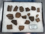Nice Lot of Various Rim Shards, Iroquoian, Found in Jefferson Co., New York, 17 Total Pieces, Longes