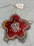 Iroquoian Beaded Pin Cushion, Purchased At Allentown Fair in 1920's, Butterfly Center, NICE CONDITIO