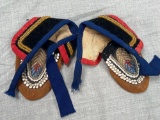 Pair of Child's Beaded Moccasins, Native American, Excellent Condition, 4 1/2