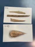 Deer Ulna Awl, Polished Bone Awls (4 total), Found on the Lamoka Lake Site, New York, Ex: Charlie Wr