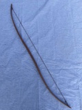 Large 3.5' Wooden Bow, Hand Carved and Notched w/Original String, Well Made!